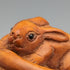 Japanese vintage rabbit parent and child wooden netsuke